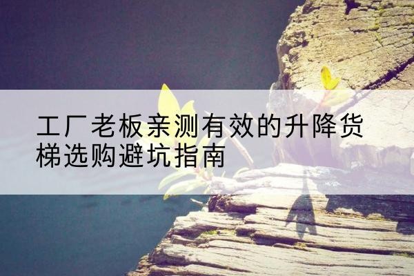 西峰升降货梯怎么选-工厂老板亲测有效的升降货梯选购避坑指南
