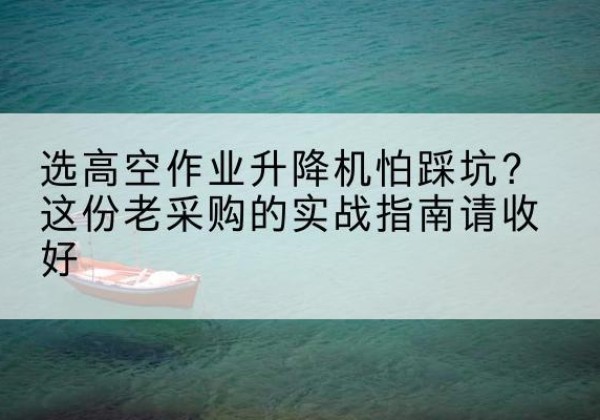 西峰高空作业升降机厂家推荐-选高空作业升降机怕踩坑？这份老采购的实战指南请收好